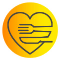 fork knife heart icon